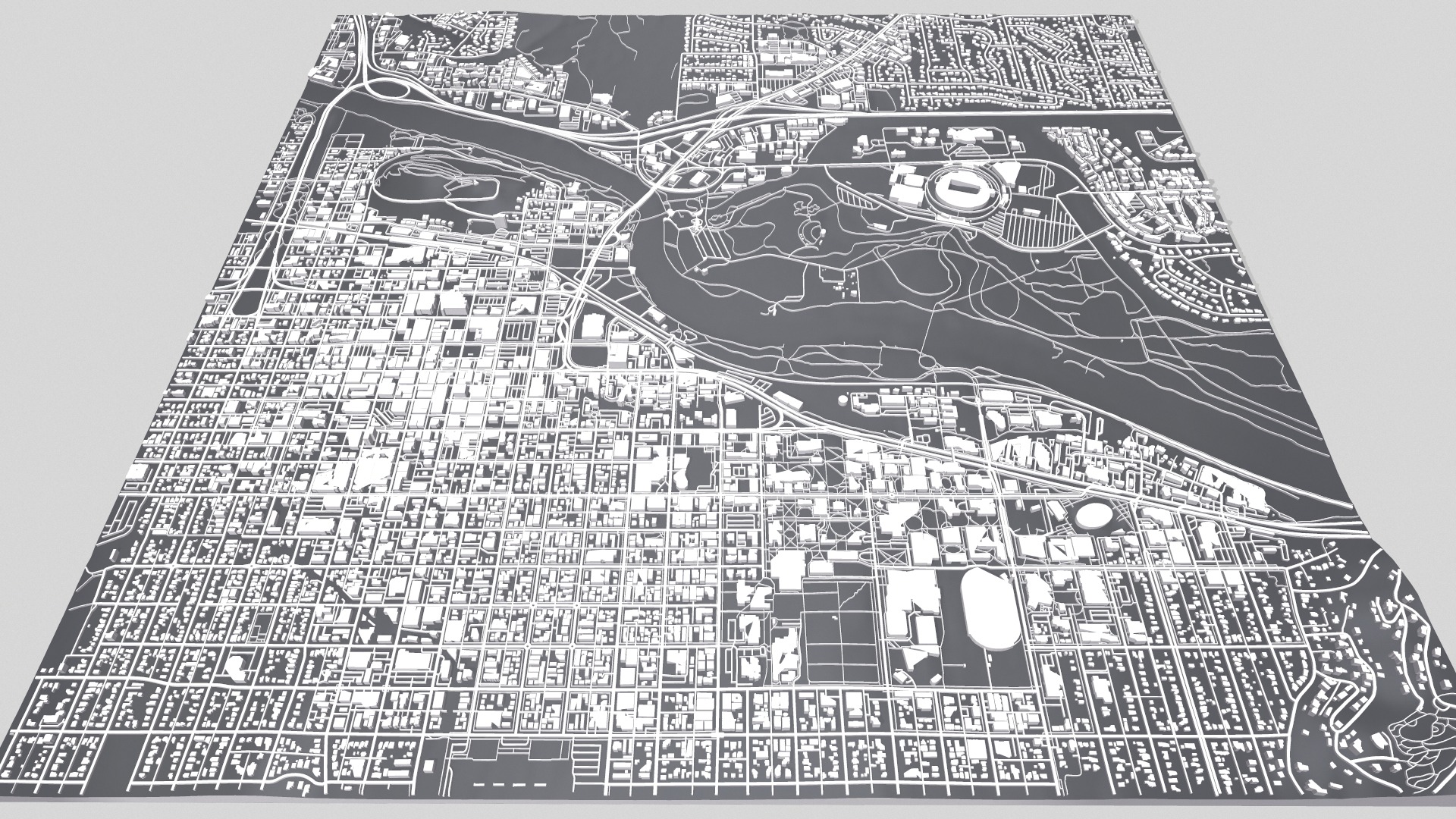 Cityscape Eugene Oregon USA 3D model_6