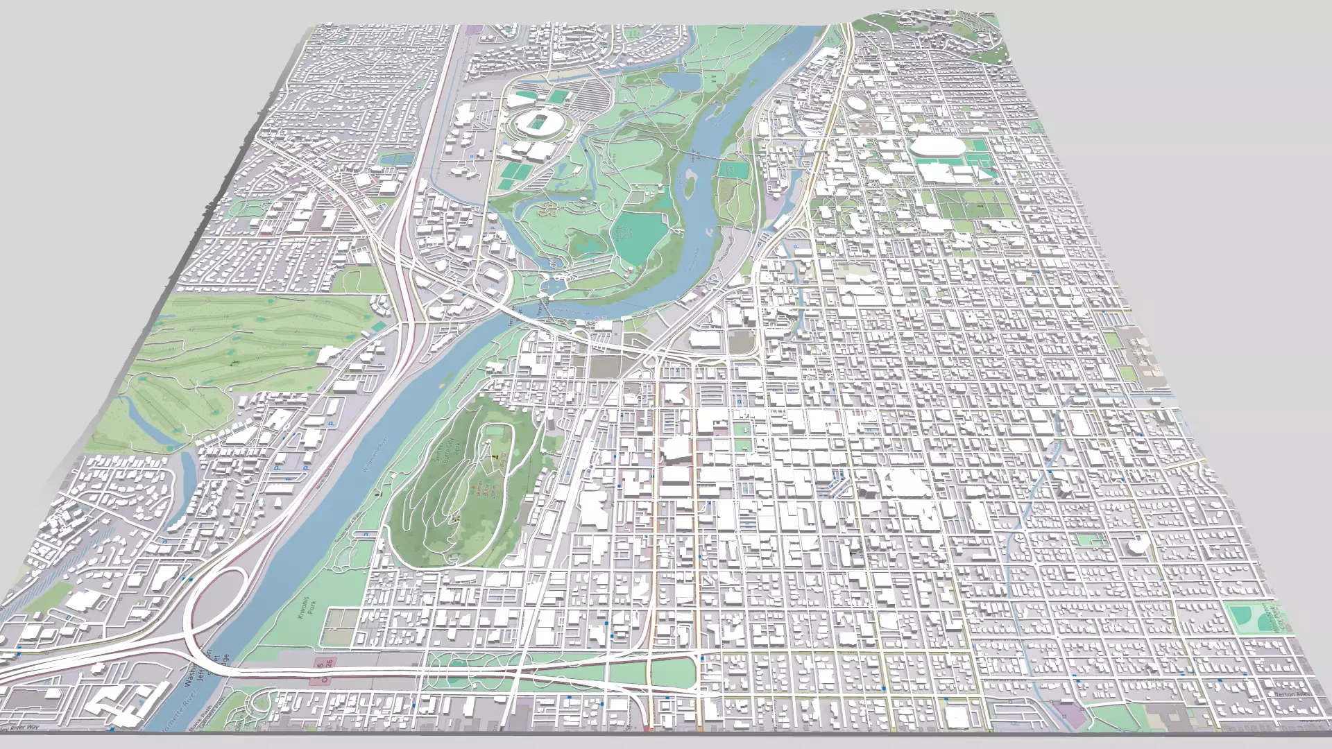 Cityscape Eugene Oregon USA 3D model_0