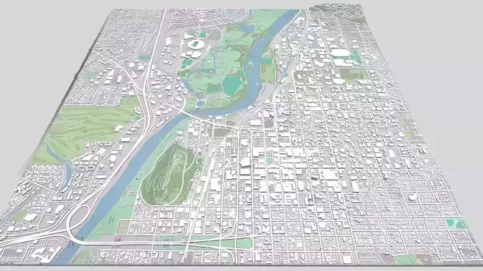 Cityscape Eugene Oregon USA 3D model