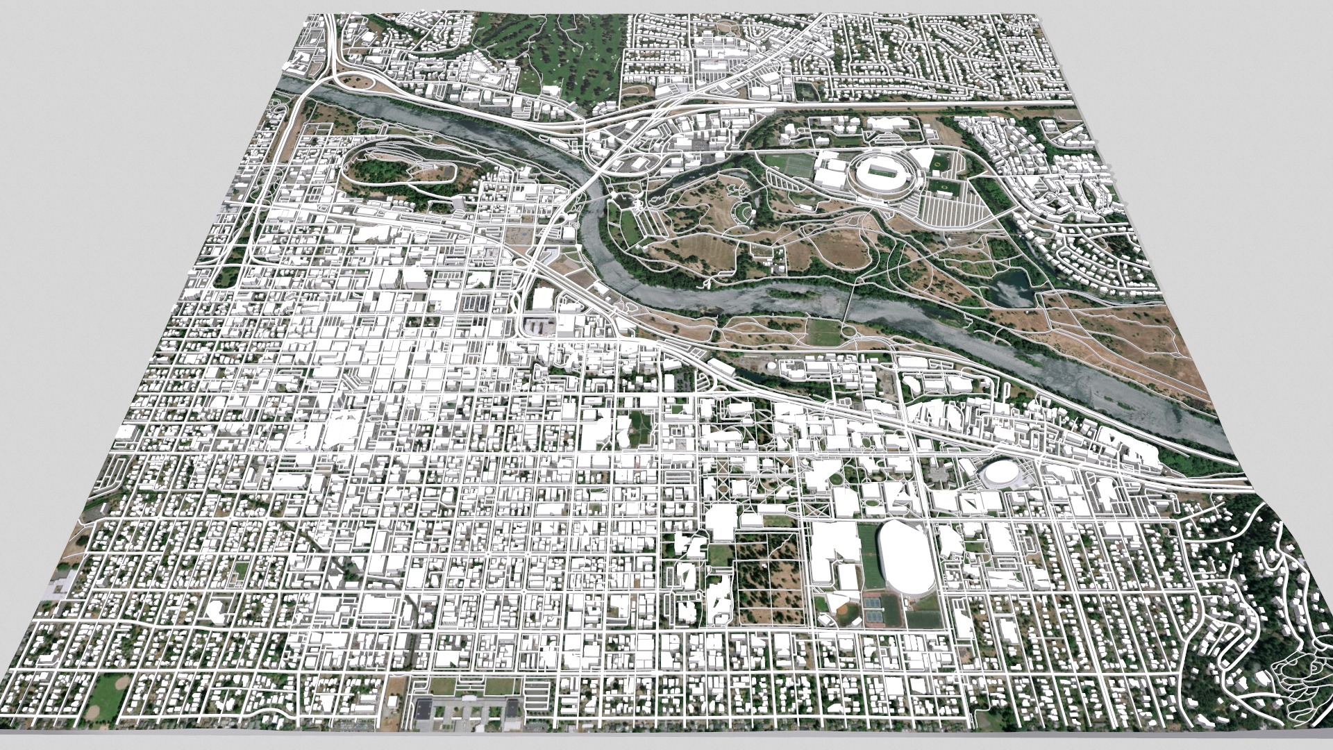 Cityscape Eugene Oregon USA 3D model_2