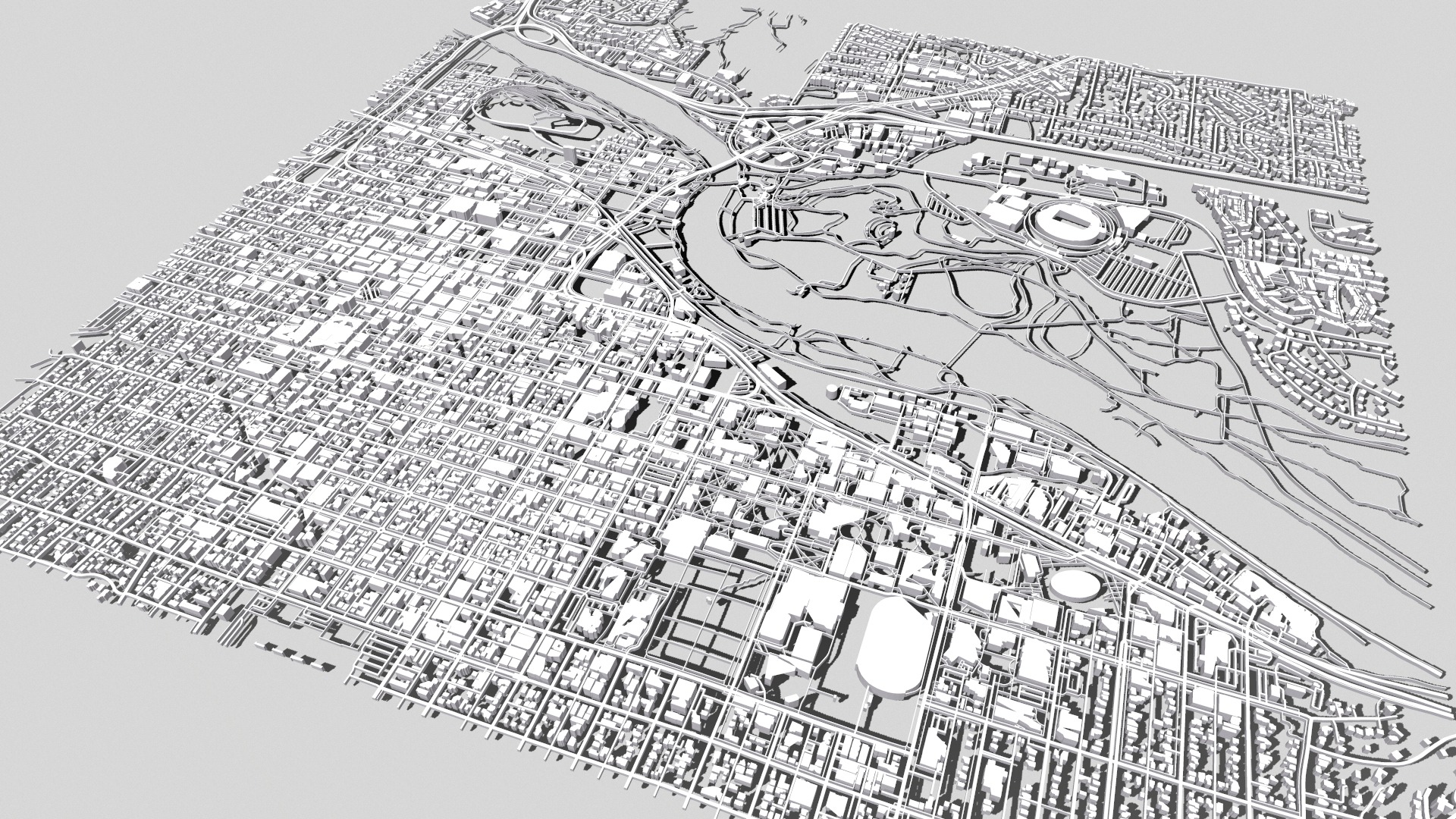 Cityscape Eugene Oregon USA 3D model_8