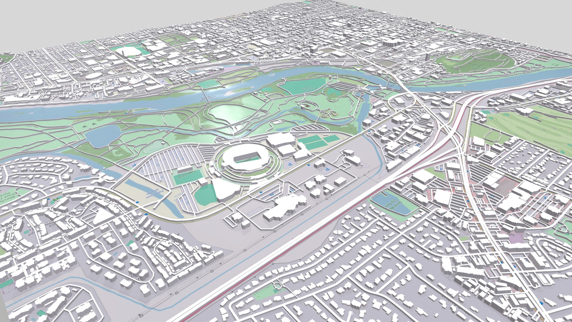 Cityscape Eugene Oregon USA 3D model_4