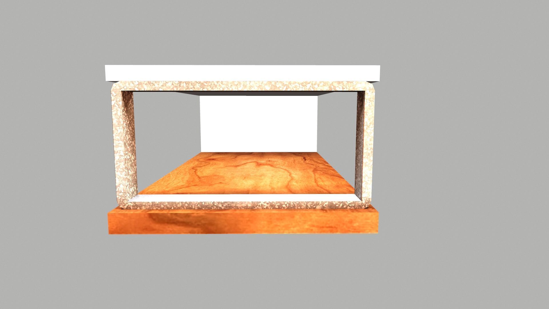 Wooden Glass table Low-poly 3D model_3