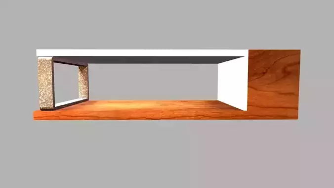 Wooden Glass table Low-poly 3D model