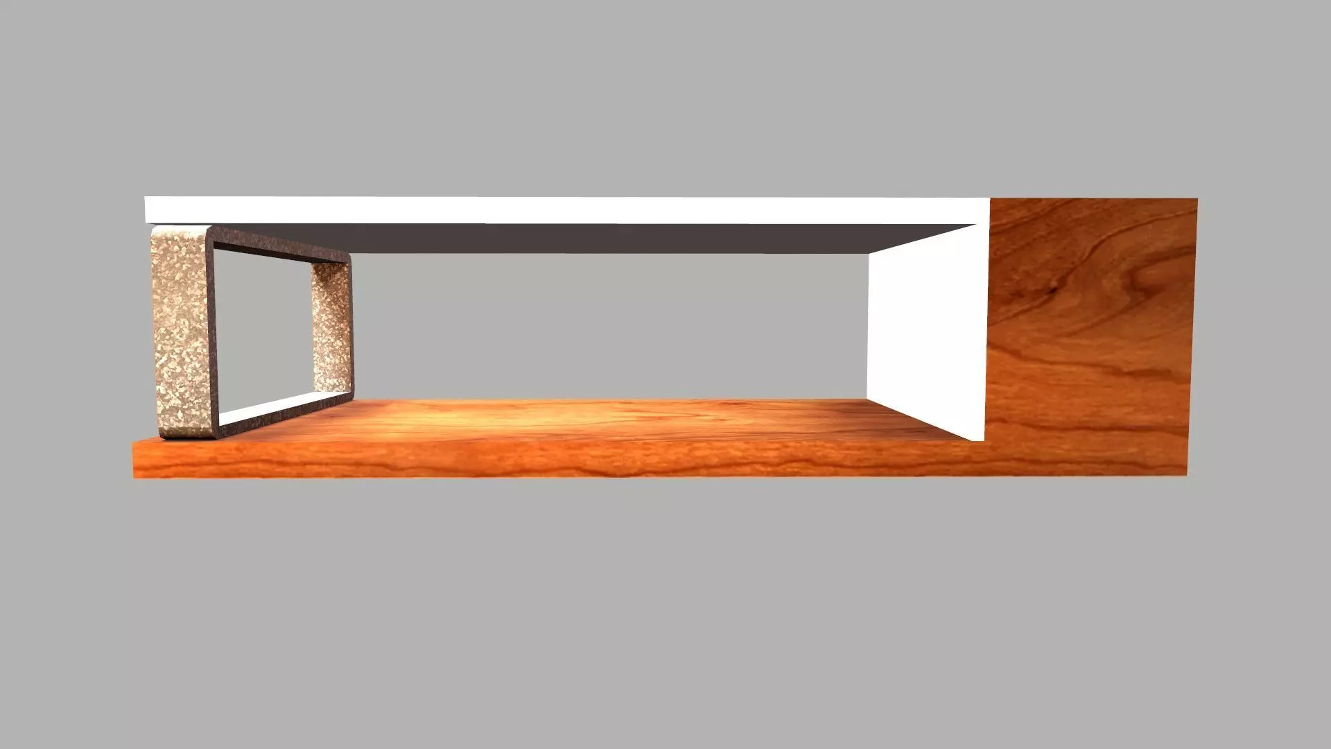 Wooden Glass table Low-poly 3D model_0