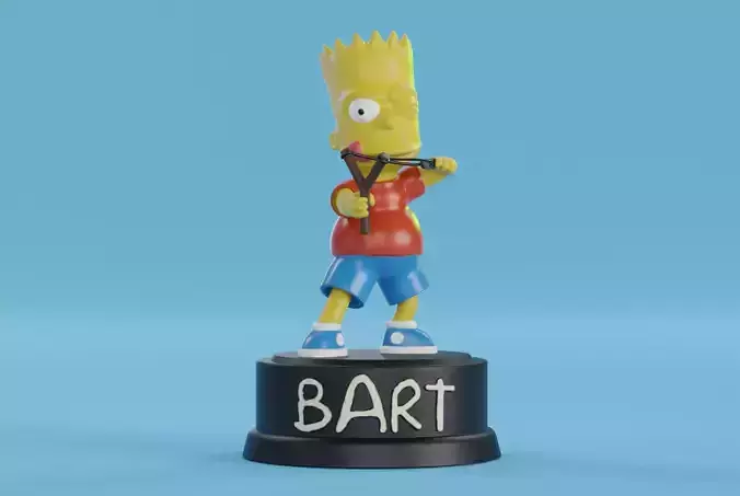Bart with a slingshot 3D print model