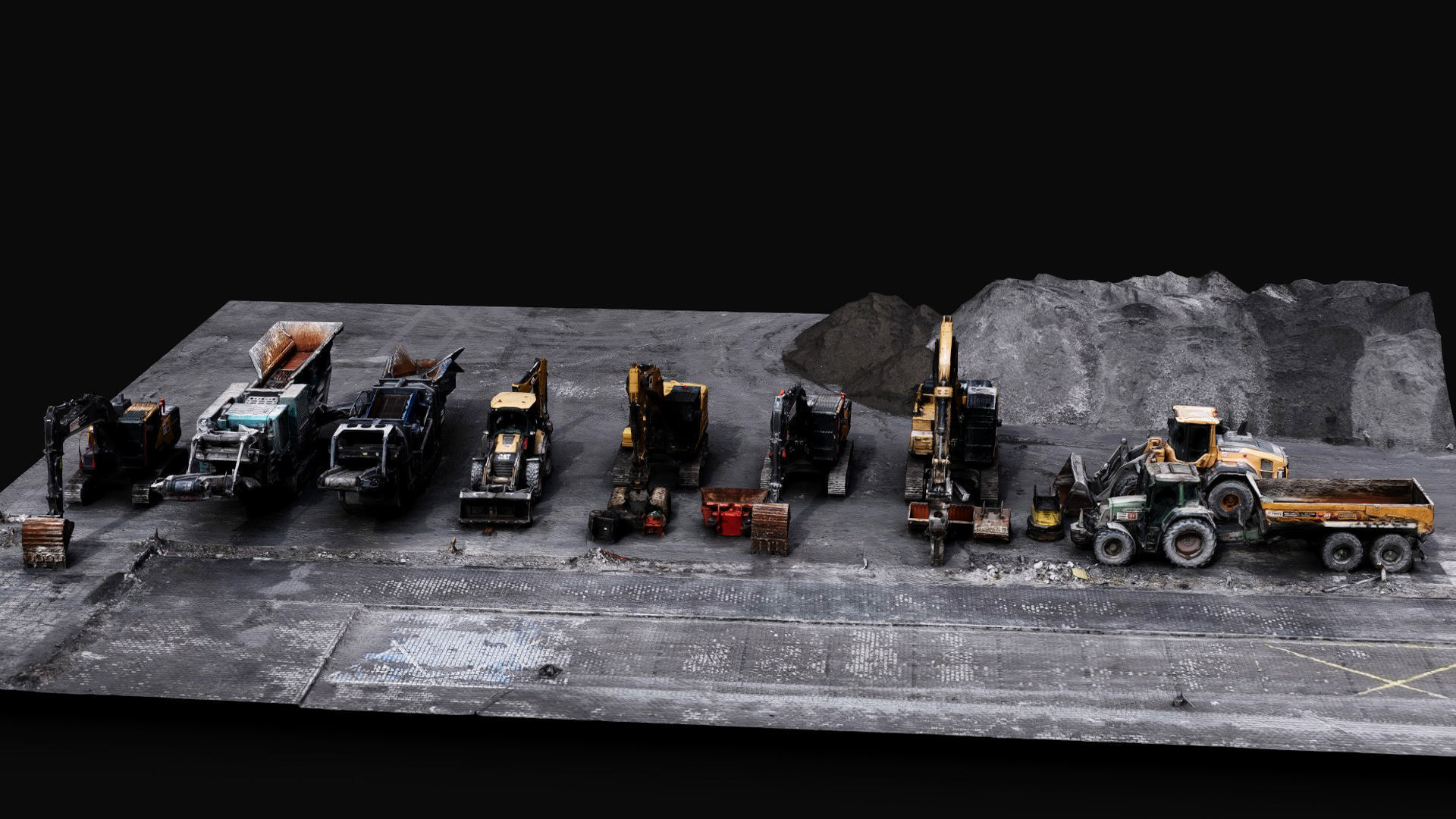 construction-site vehicles trucks machinery photogrammetry Low-poly 3D model_5
