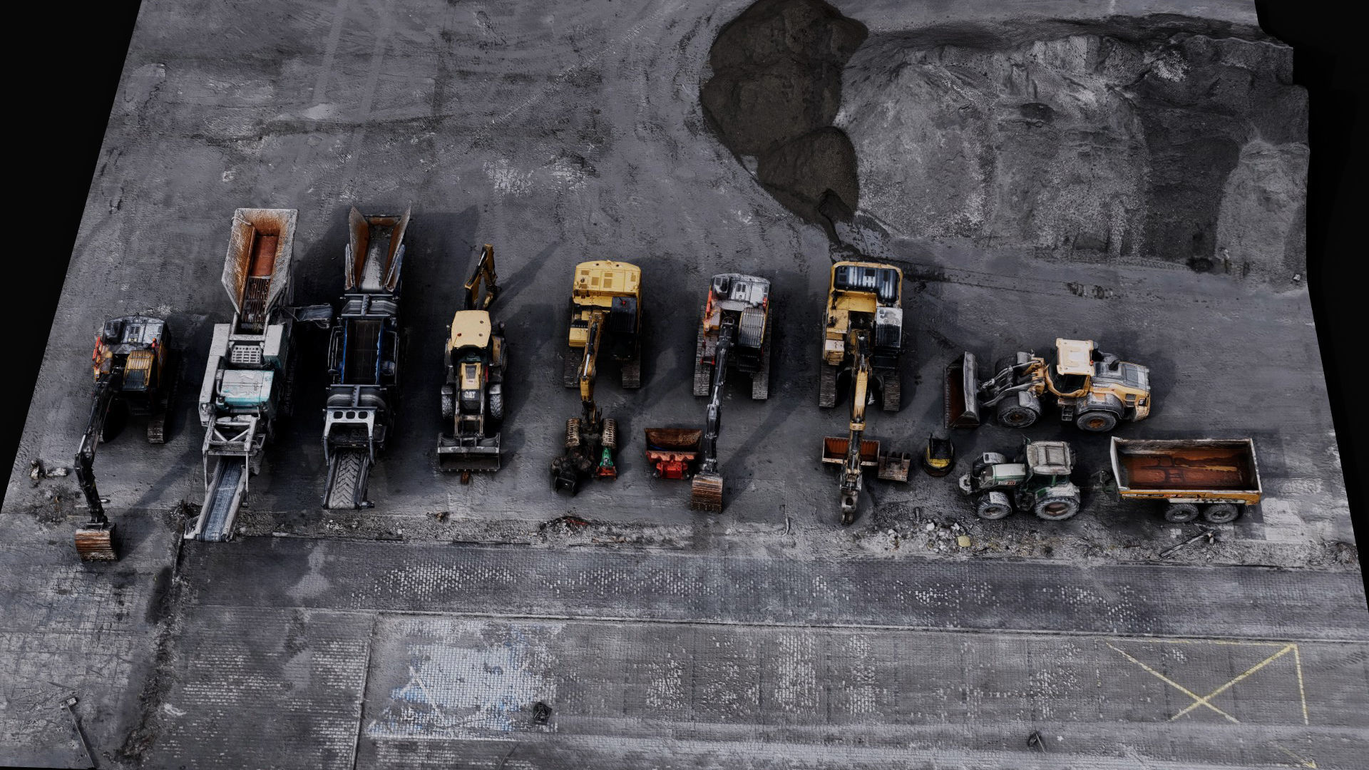 construction-site vehicles trucks machinery photogrammetry Low-poly 3D model_4