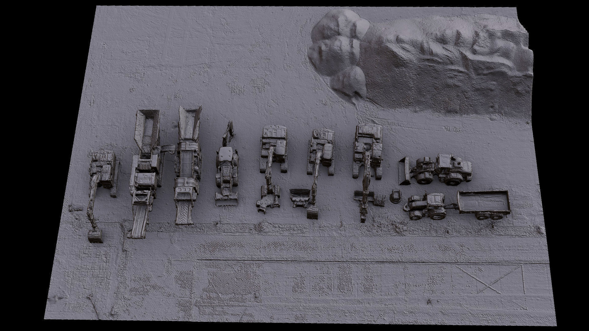 construction-site vehicles trucks machinery photogrammetry Low-poly 3D model_8
