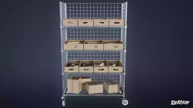 JOBSITE - Rolling Shelf 01 - LOW POLY AND NANITE