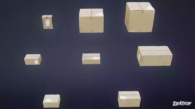 JOBSITE - Shipping Boxes 01 - LOW POLY AND NANITE