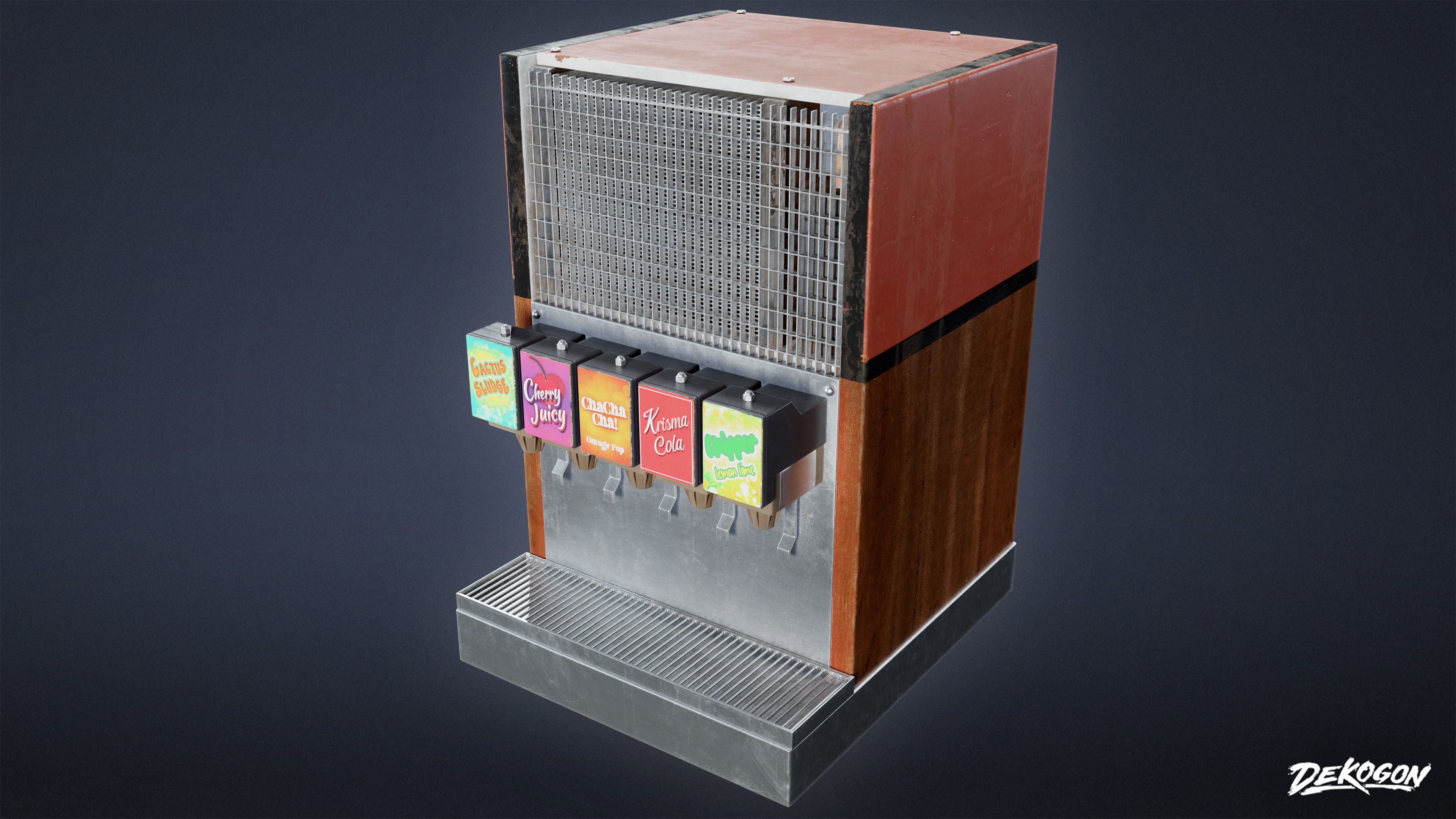 JOBSITE - Soda Machine Set 01 - LOW POLY AND NANITE Low-poly 3D model_4
