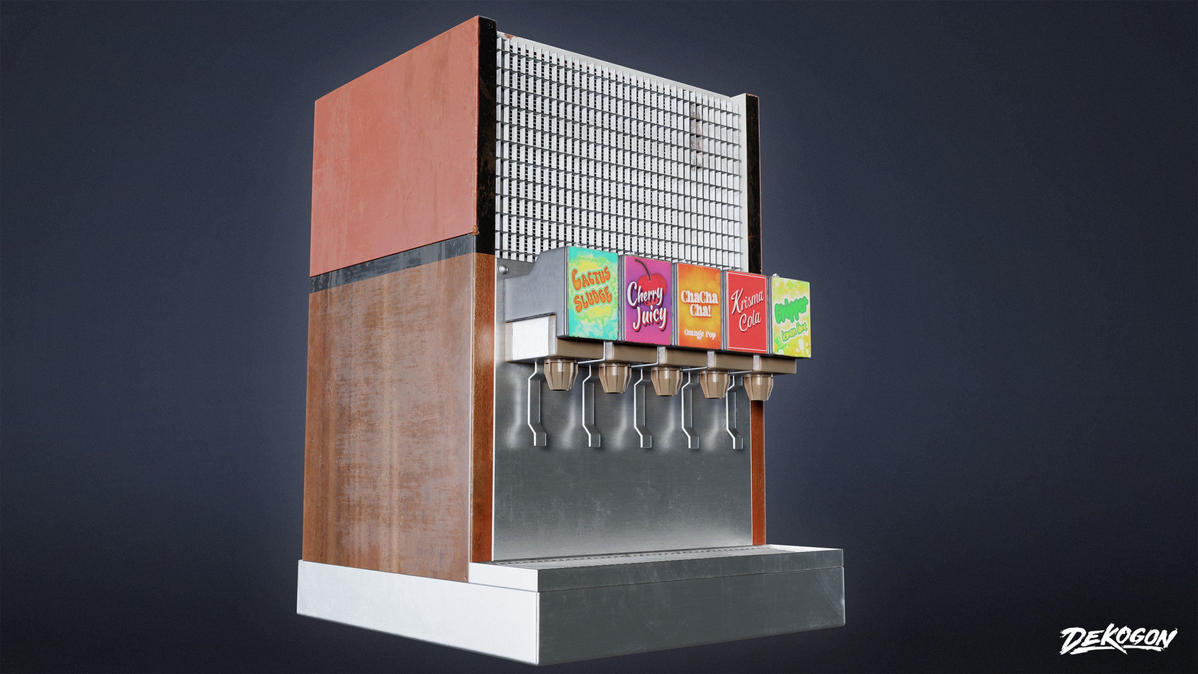 JOBSITE - Soda Machine Set 01 - LOW POLY AND NANITE Low-poly 3D model_5