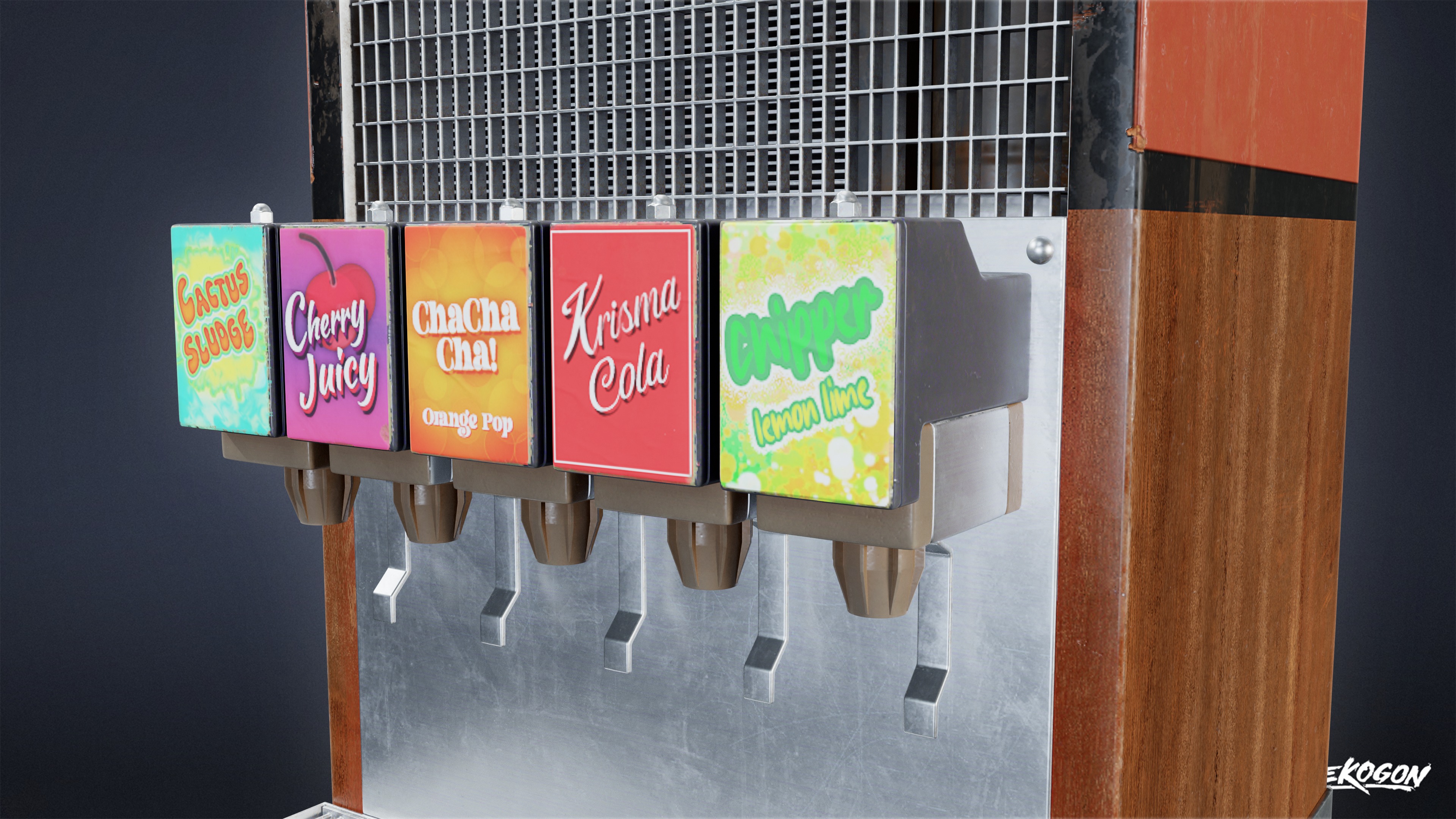 JOBSITE - Soda Machine Set 01 - LOW POLY AND NANITE Low-poly 3D model_6