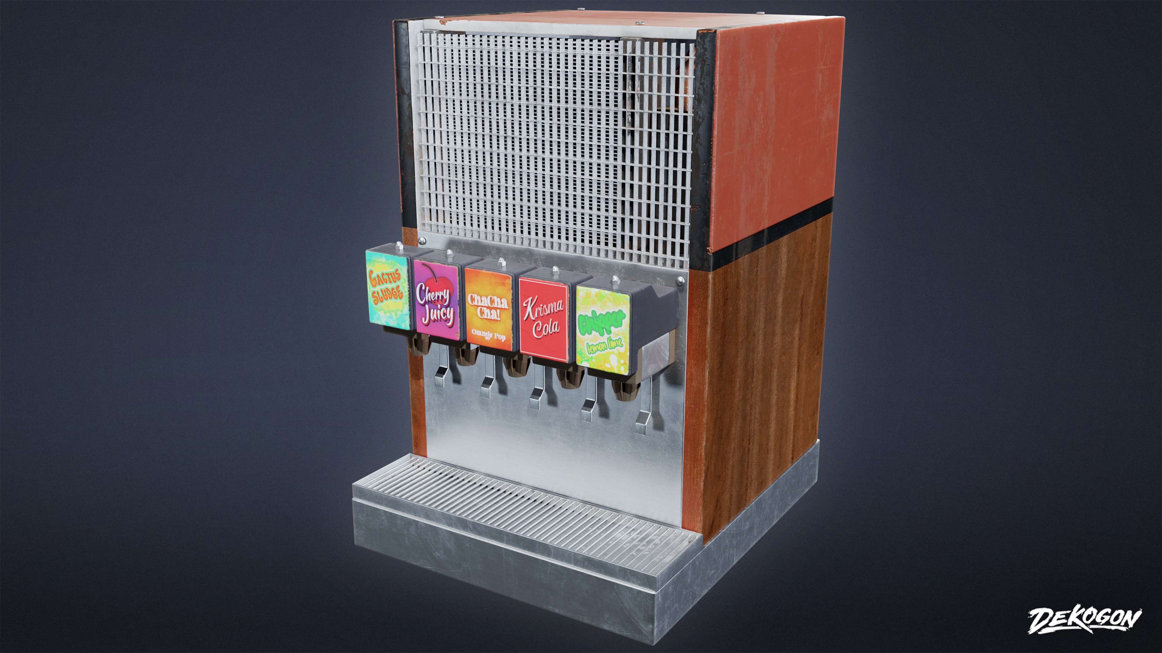 JOBSITE - Soda Machine Set 01 - LOW POLY AND NANITE Low-poly 3D model_1