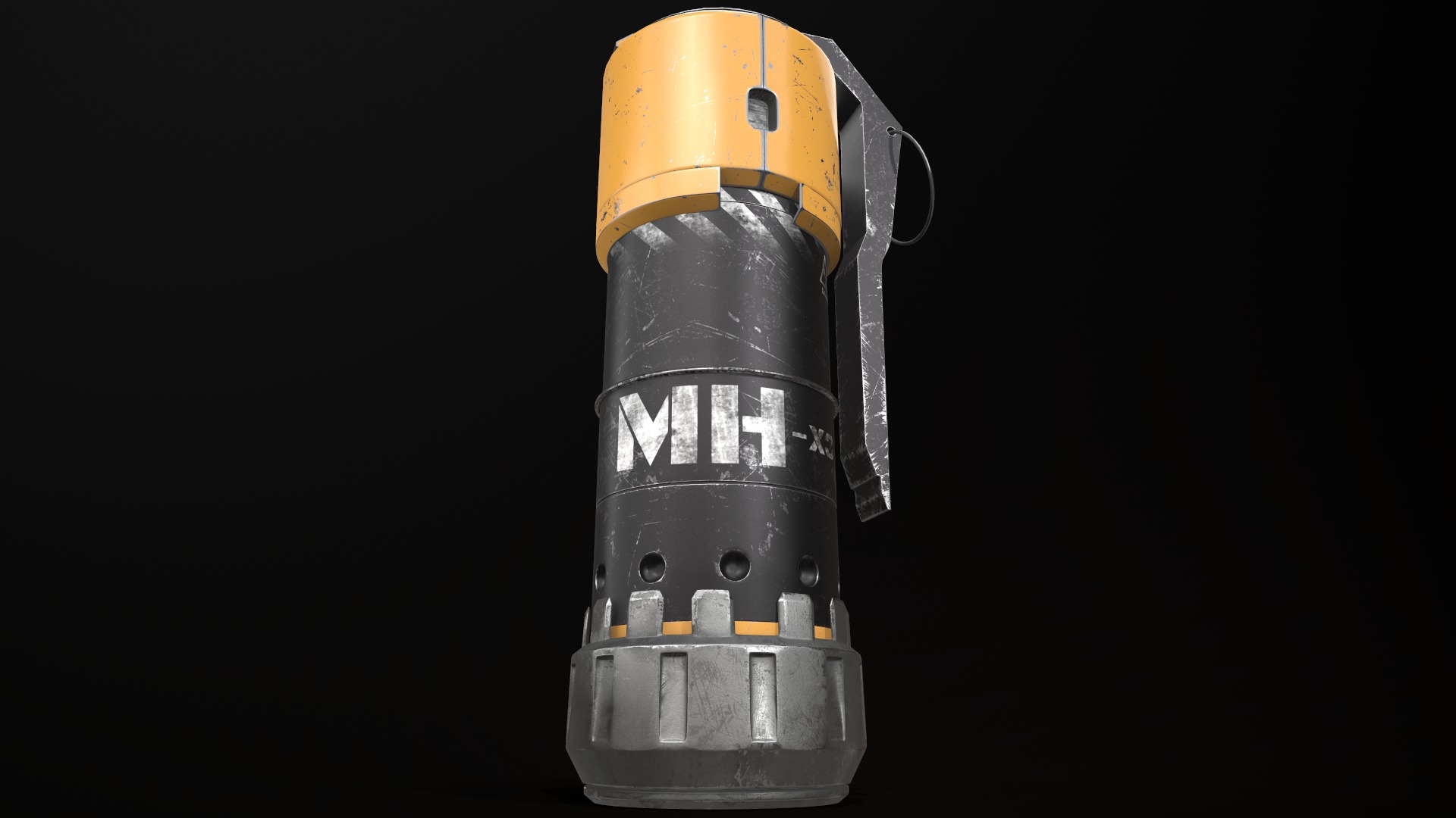 Scifi Grenade Game Ready low poly 3d model Low-poly 3D model_5