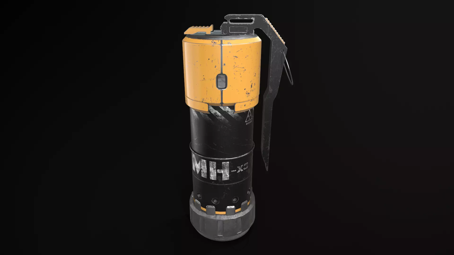 Scifi Grenade Game Ready low poly 3d model Low-poly 3D model_0
