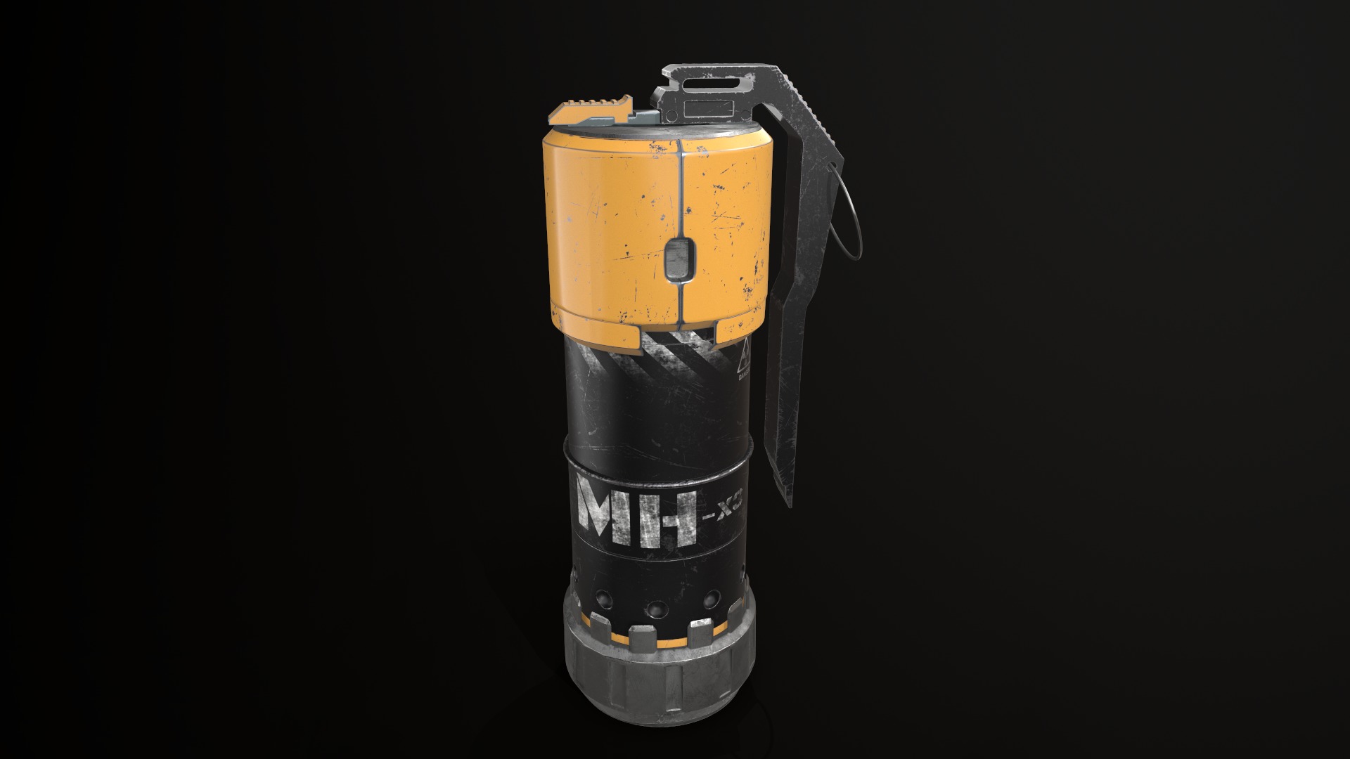 Scifi Grenade Game Ready low poly 3d model Low-poly 3D model_1