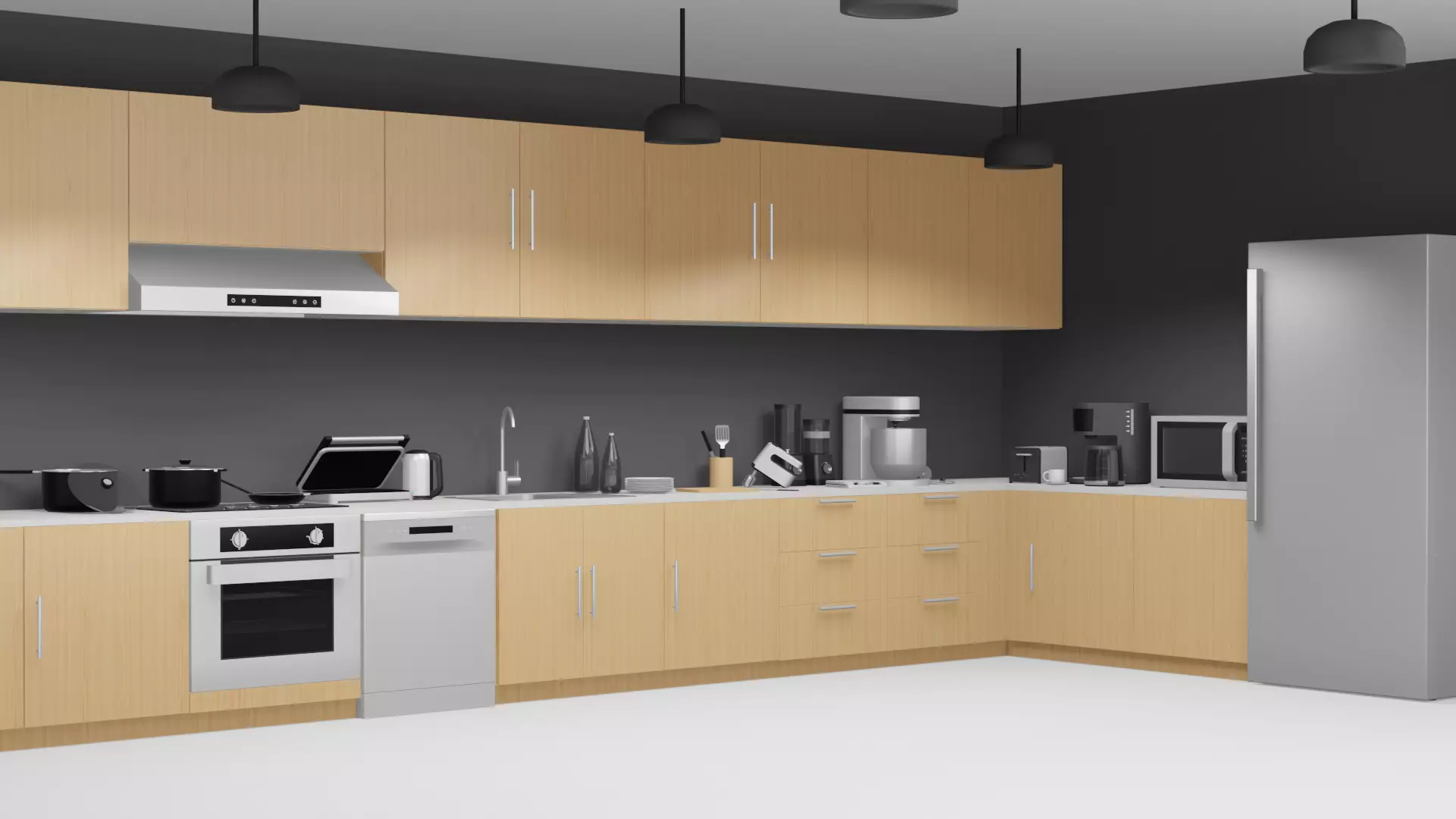 Kitchen Pack Low-poly 3D model_1
