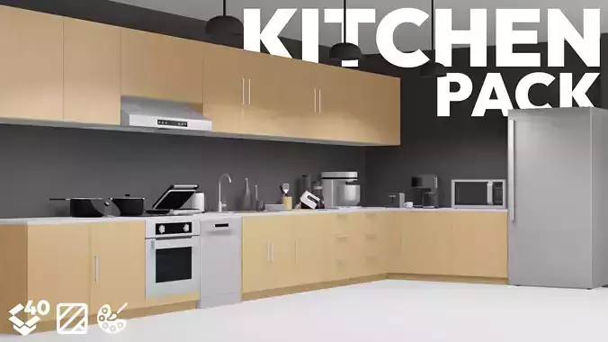 Kitchen Pack Low-poly 3D model Kitchen Pack Low-poly 3D model