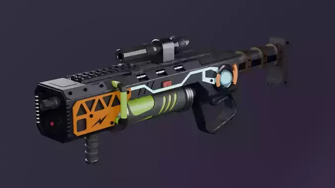 Sci-Fi Gun 3D Model  High Quality Game Ready