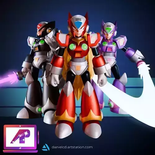 Articuled Zero from Megaman X Dive Nightmare Zero Black Zero 3D print model