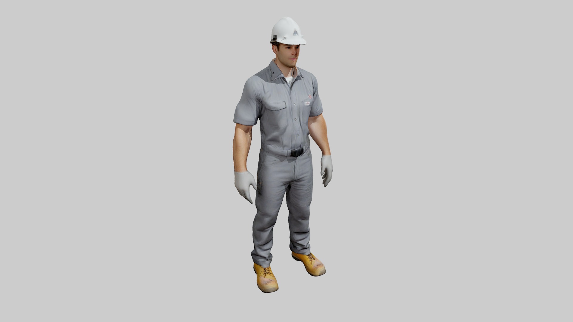 Rigged Animated Construction Worker Low-poly 3D model_11