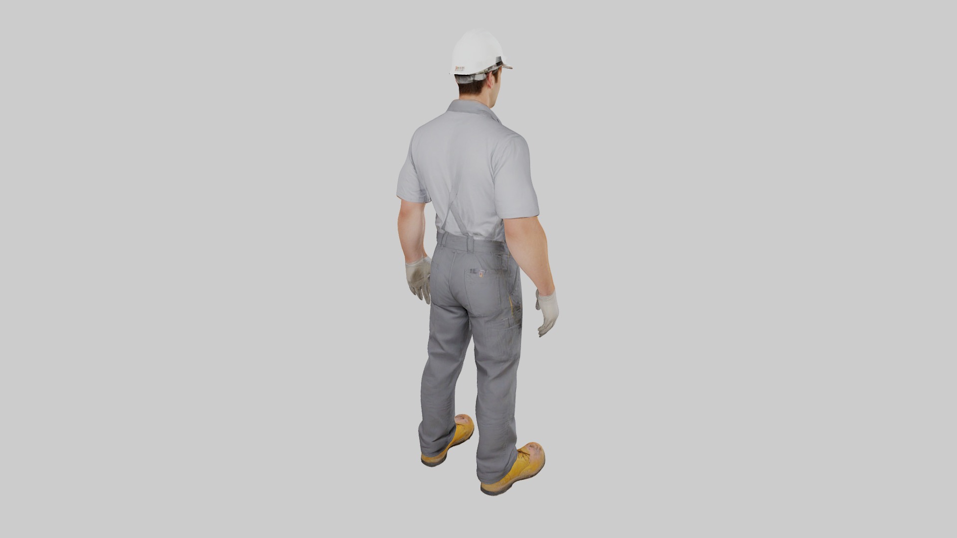Rigged Animated Construction Worker Low-poly 3D model_3