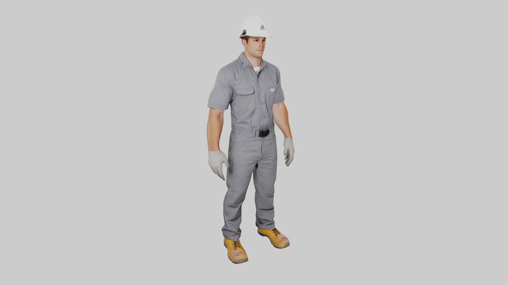 Rigged Animated Construction Worker Low-poly 3D model_10
