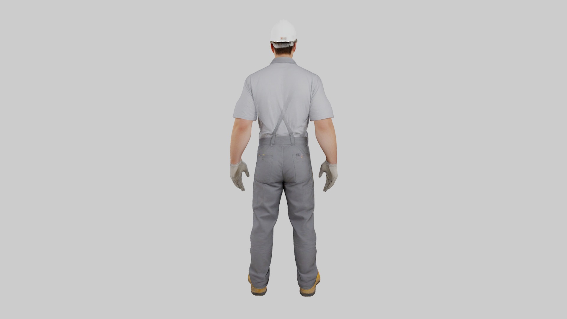 Rigged Animated Construction Worker Low-poly 3D model_4
