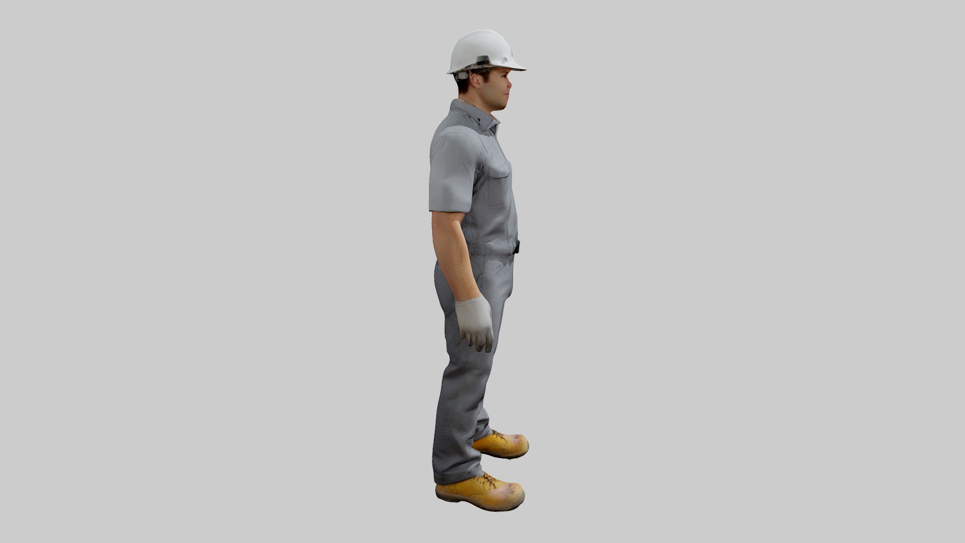Rigged Animated Construction Worker Low-poly 3D model_12