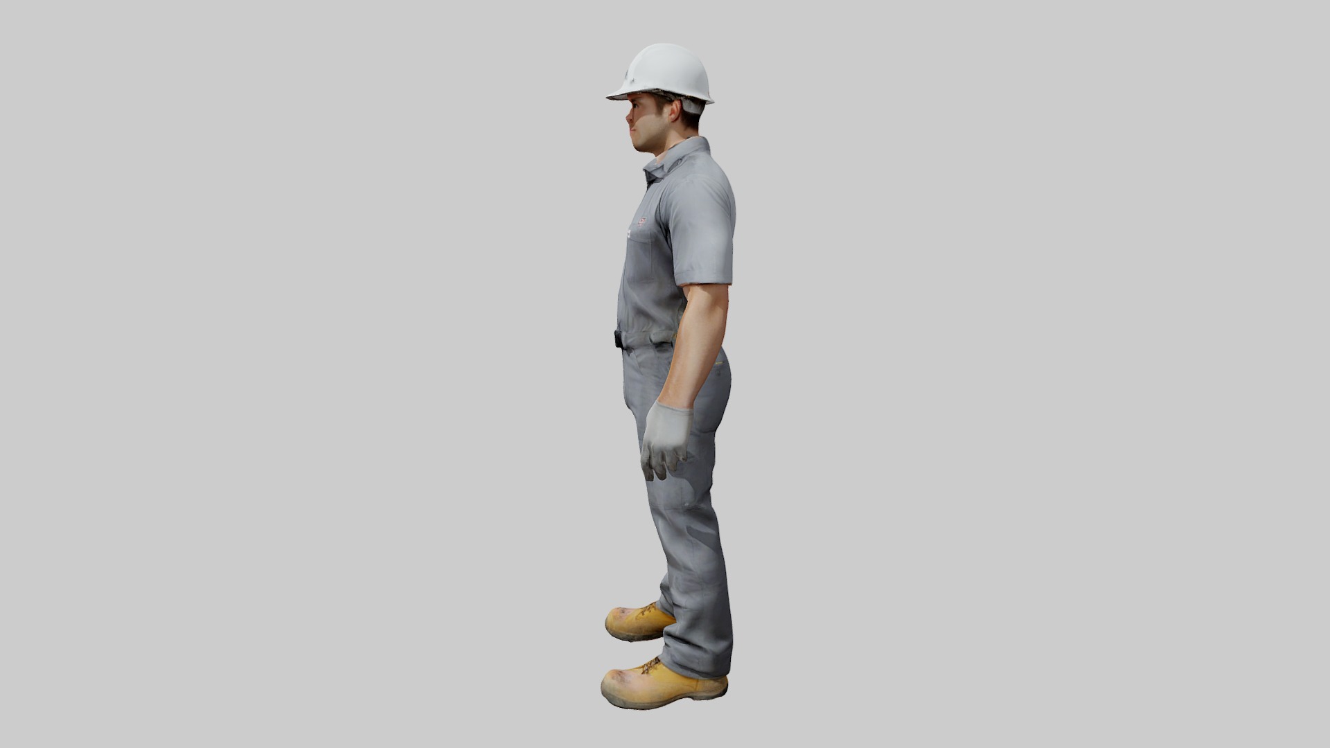 Rigged Animated Construction Worker Low-poly 3D model_16