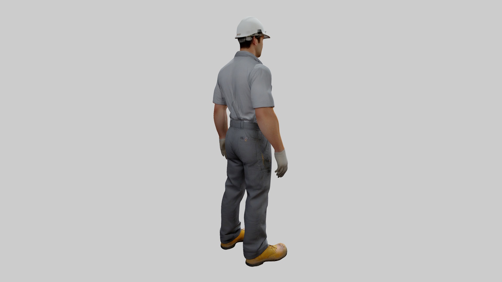 Rigged Animated Construction Worker Low-poly 3D model_13