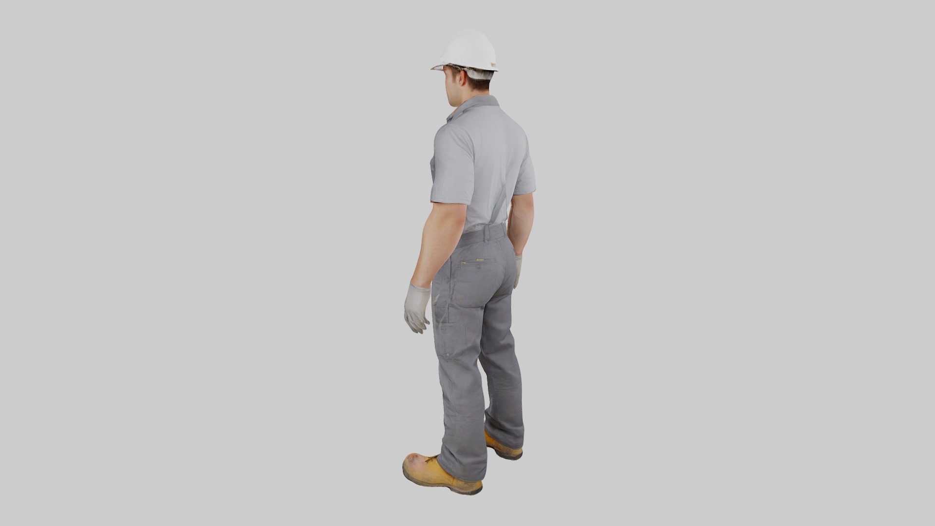 Rigged Animated Construction Worker Low-poly 3D model_5