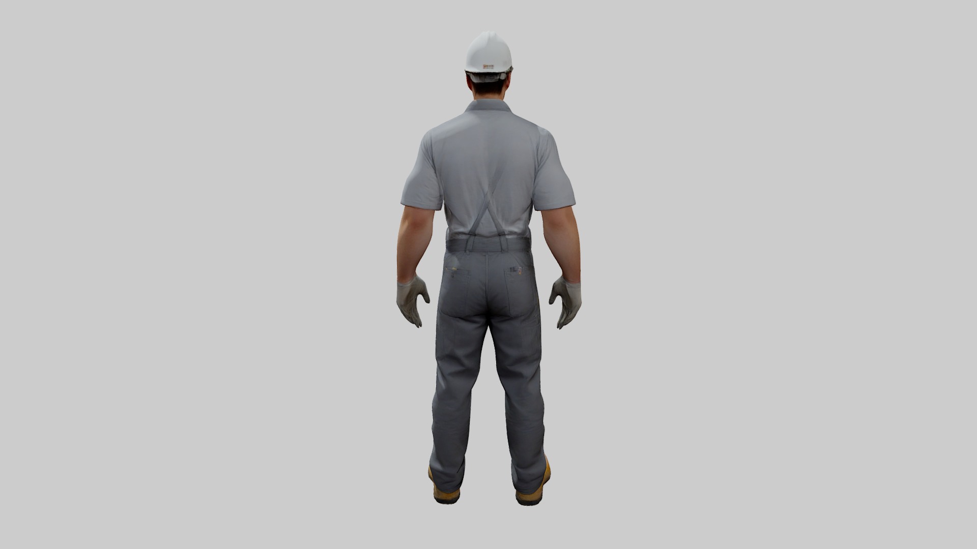 Rigged Animated Construction Worker Low-poly 3D model_14