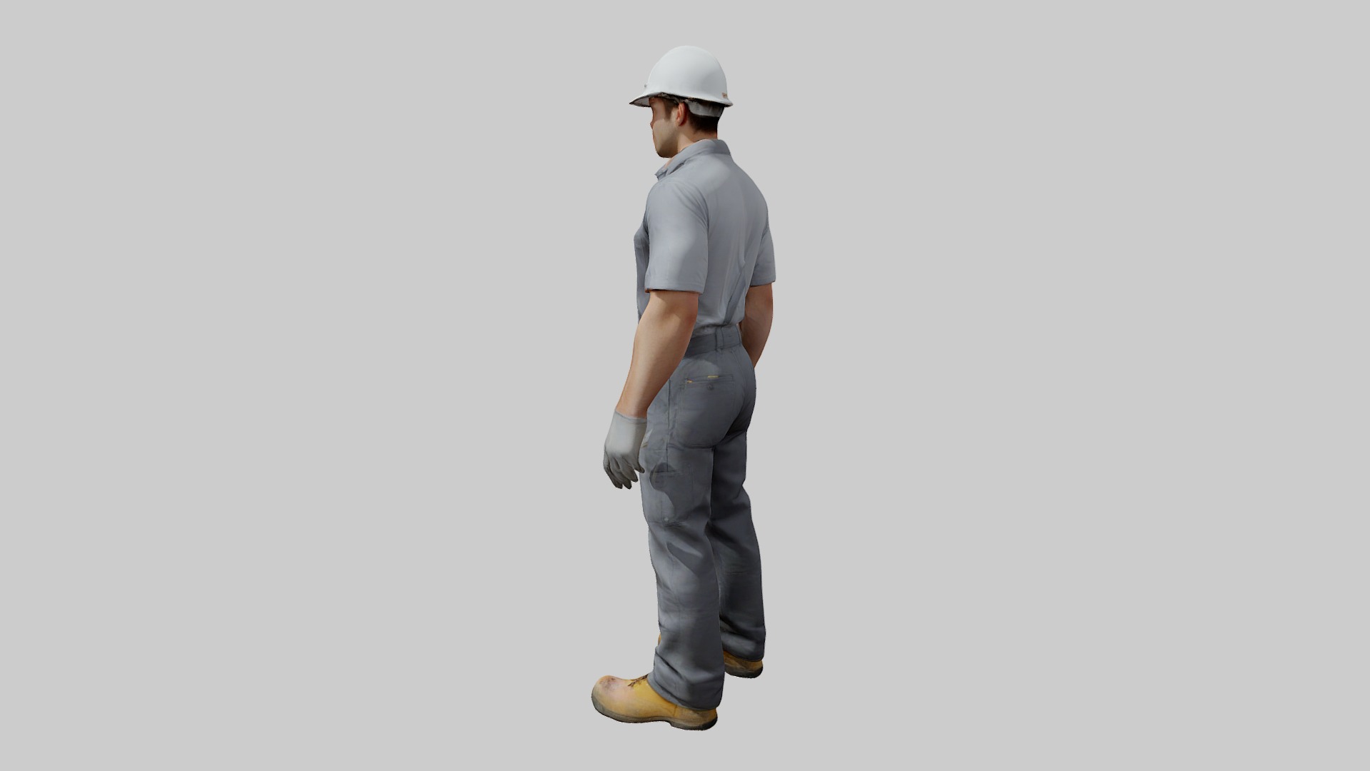 Rigged Animated Construction Worker Low-poly 3D model_15