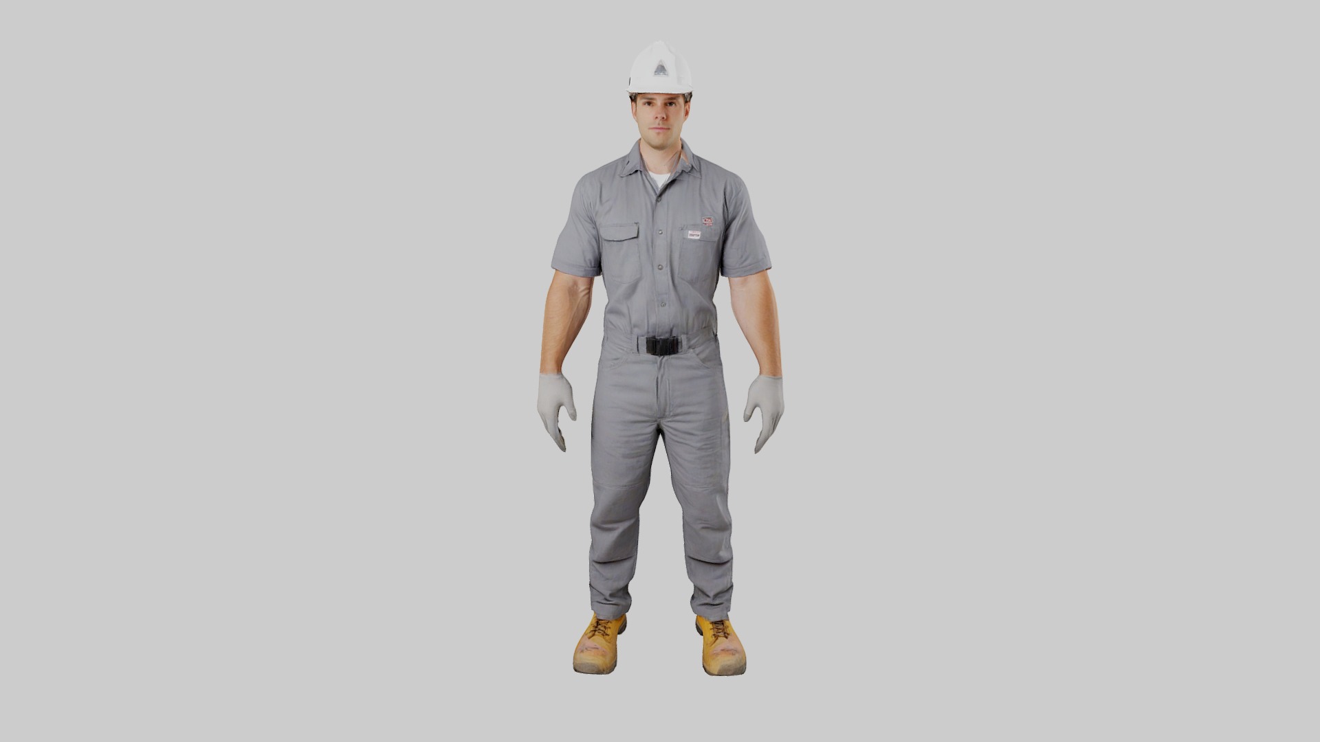 Rigged Animated Construction Worker Low-poly 3D model_8