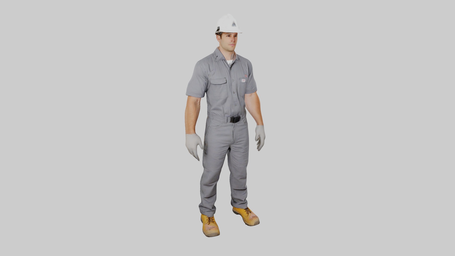 Rigged Animated Construction Worker Low-poly 3D model_9