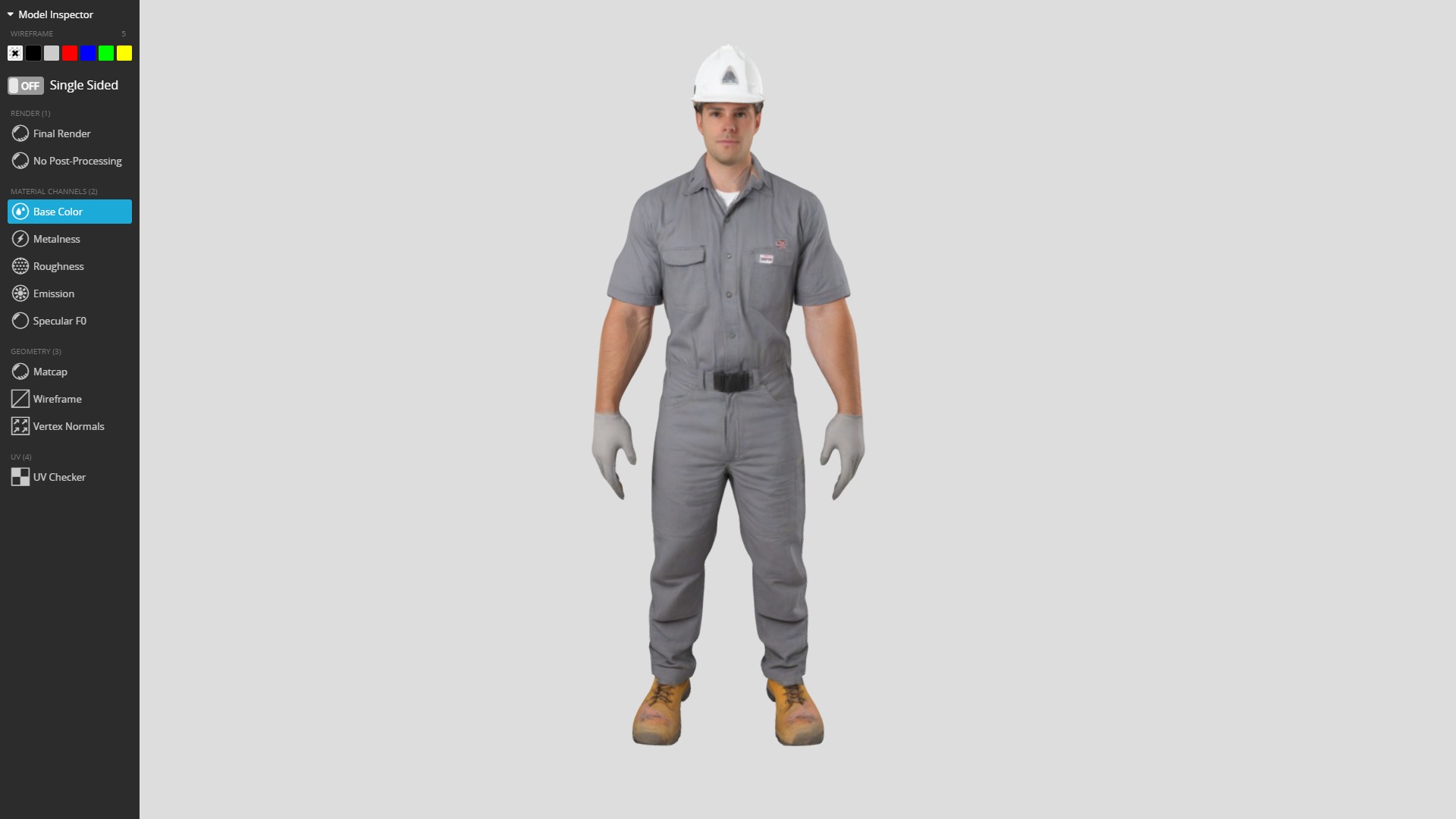 Rigged Animated Construction Worker Low-poly 3D model_20