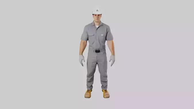 Rigged Animated Construction Worker