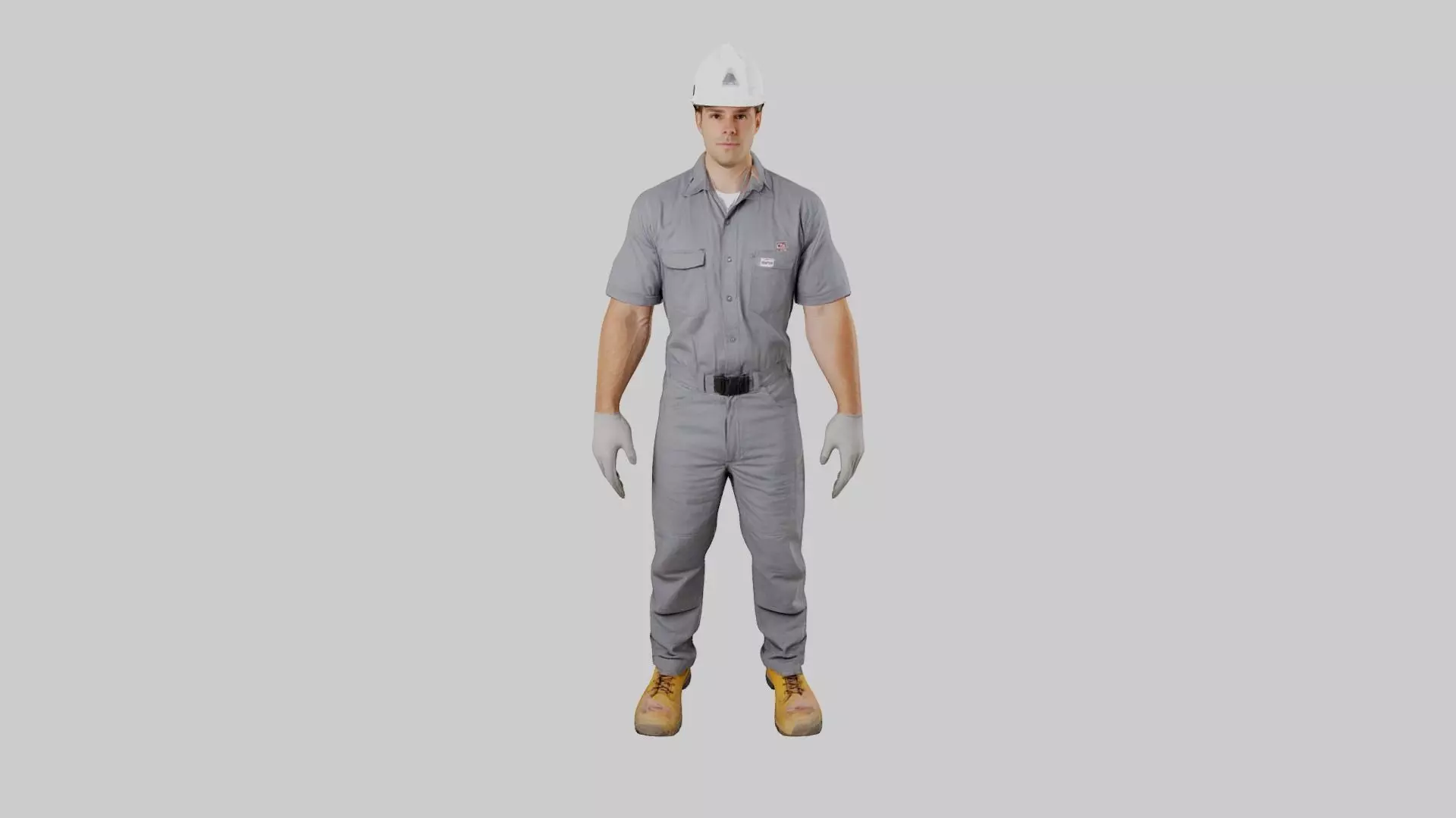 Rigged Animated Construction Worker Low-poly 3D model_0