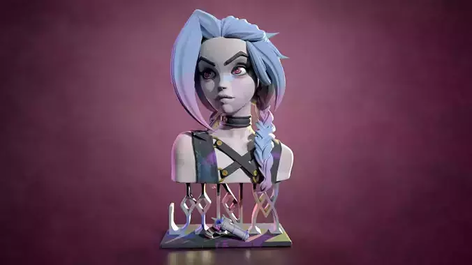 Jinx Arcane figurine Anime Jinx League of legend Buste