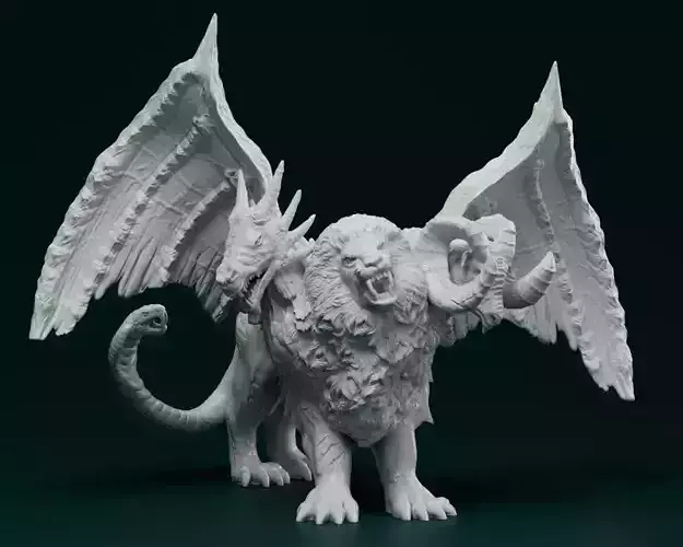 Chimera Fantasy Figure 3D Model Stl 3D print model