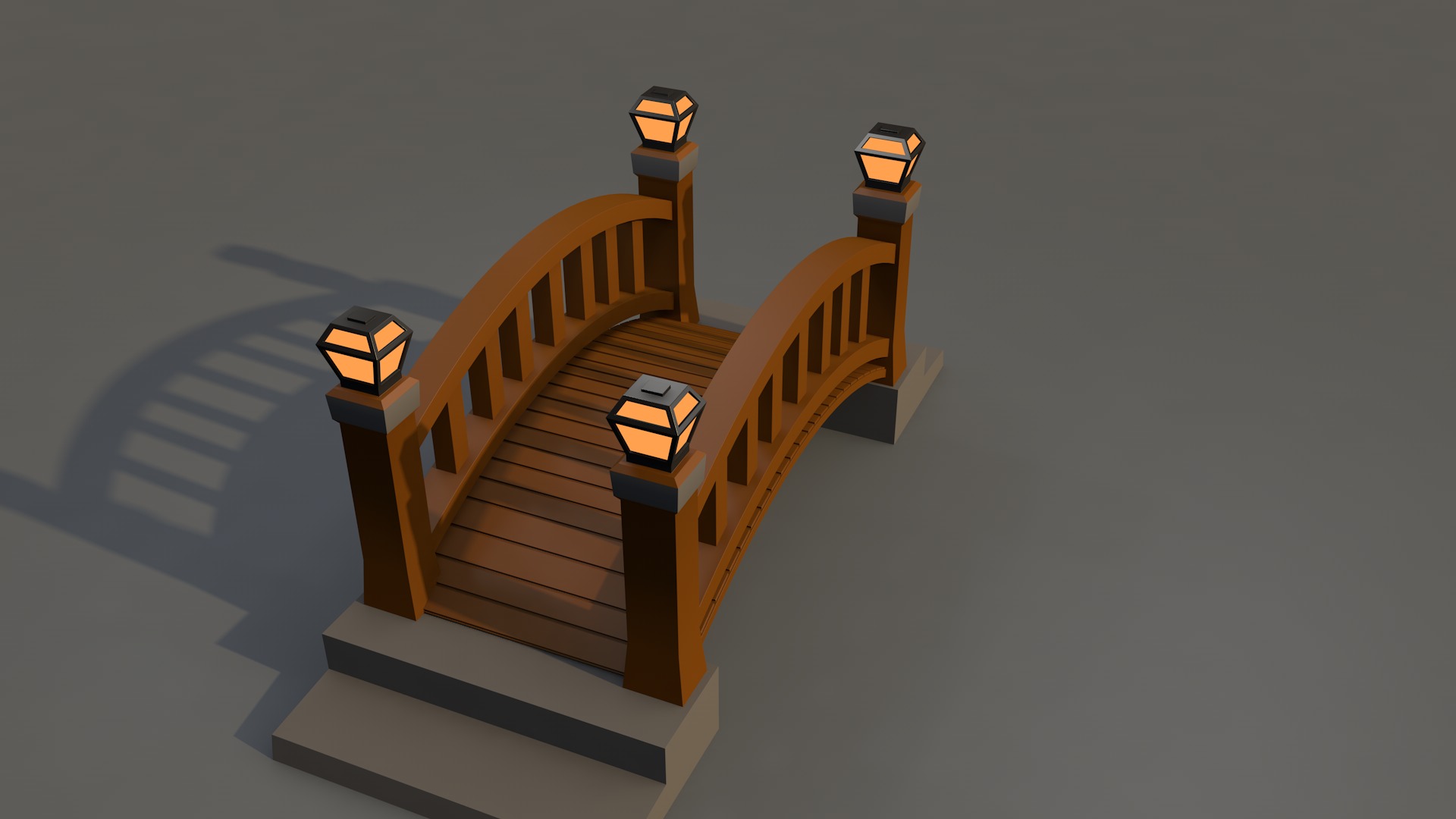 Bridge Low-poly 3D model_4