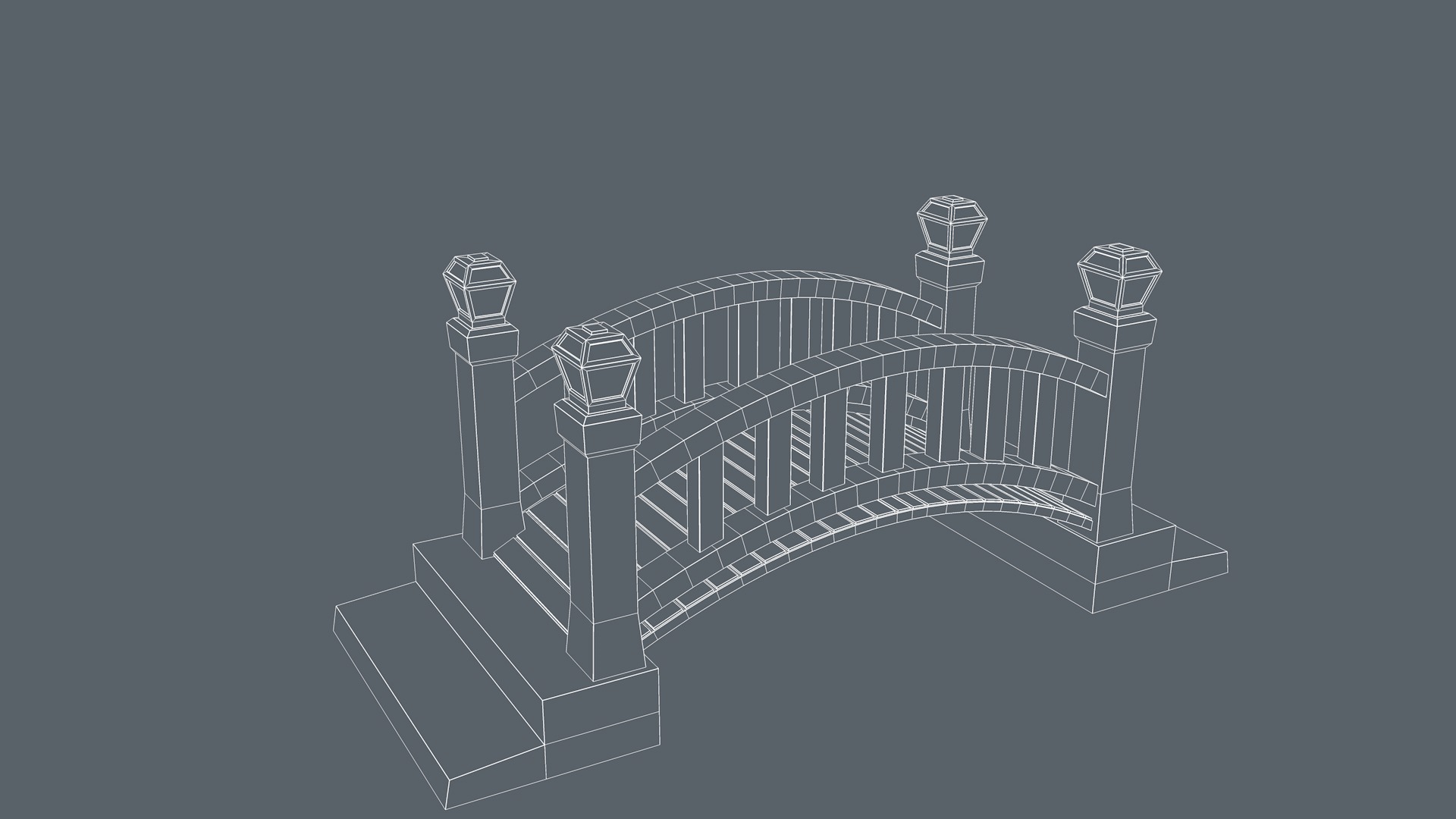 Bridge Low-poly 3D model_9