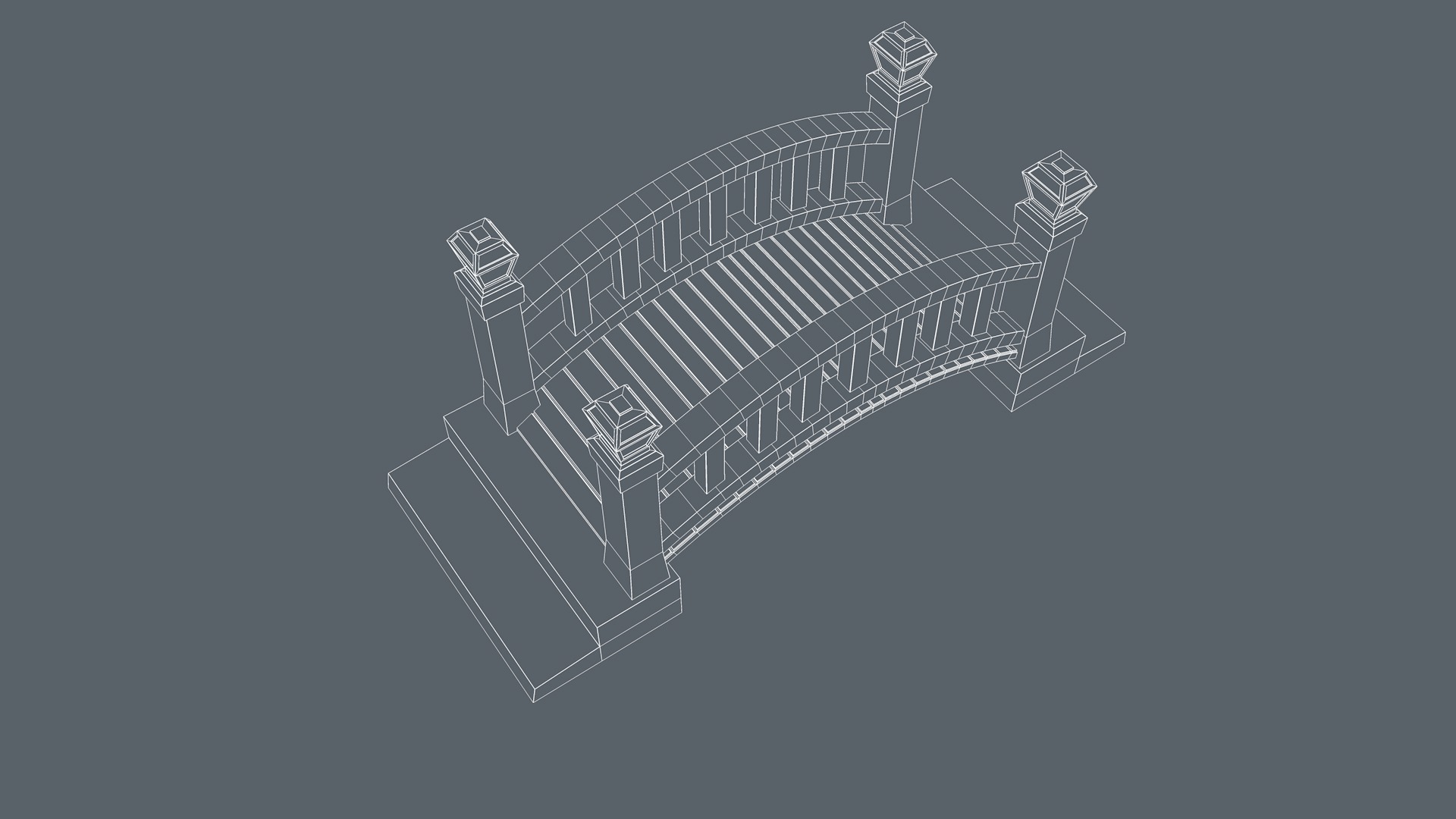 Bridge Low-poly 3D model_10
