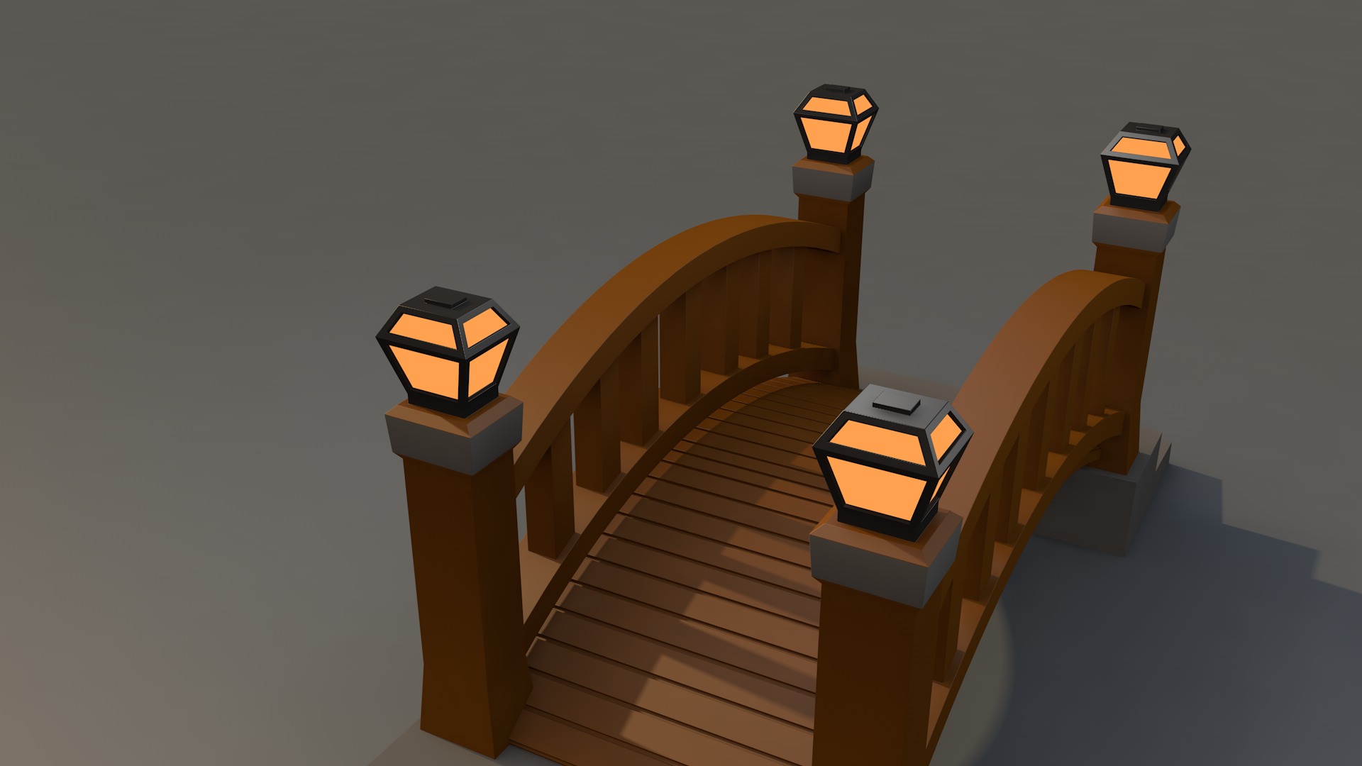 Bridge Low-poly 3D model_7