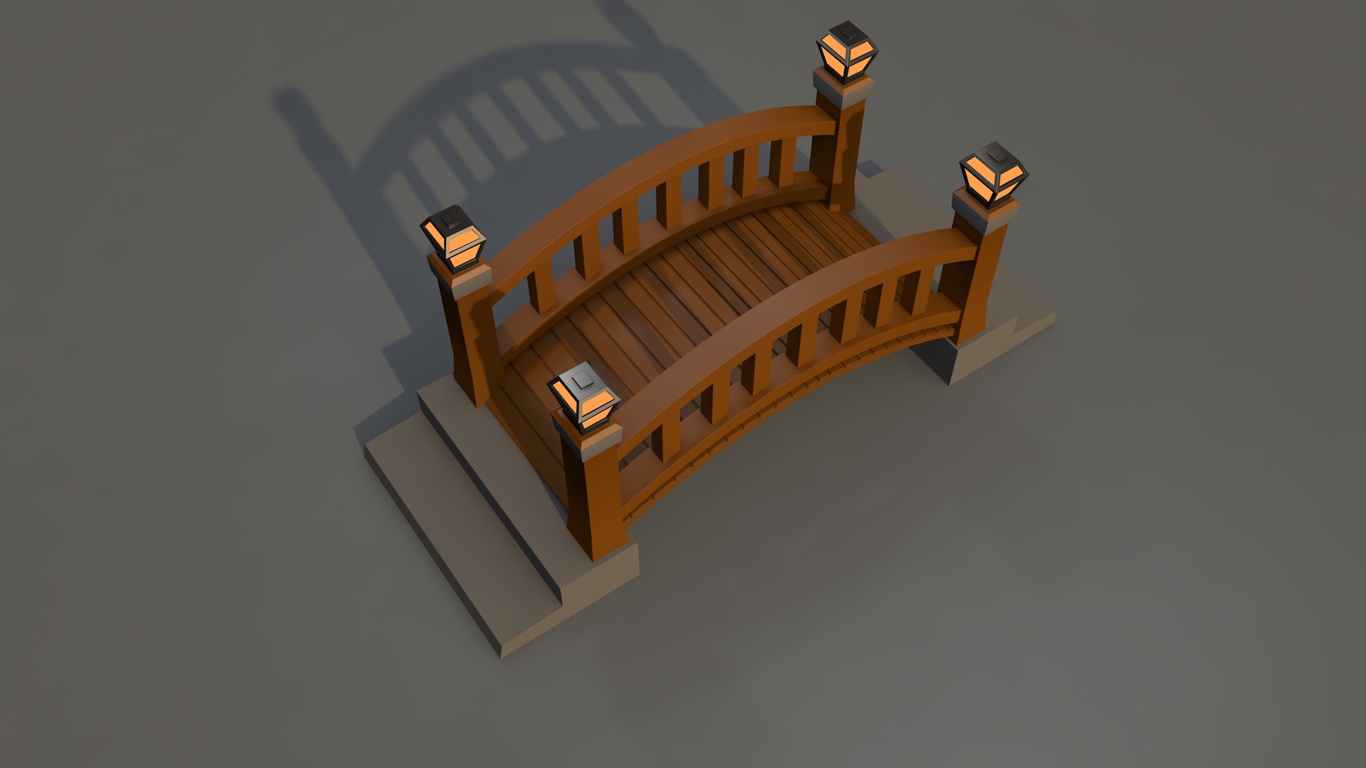 Bridge Low-poly 3D model_2