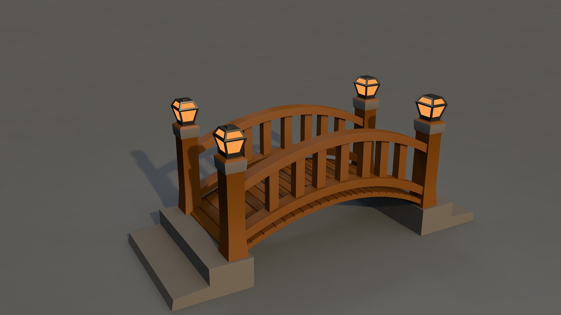 Bridge Low-poly 3D model_1