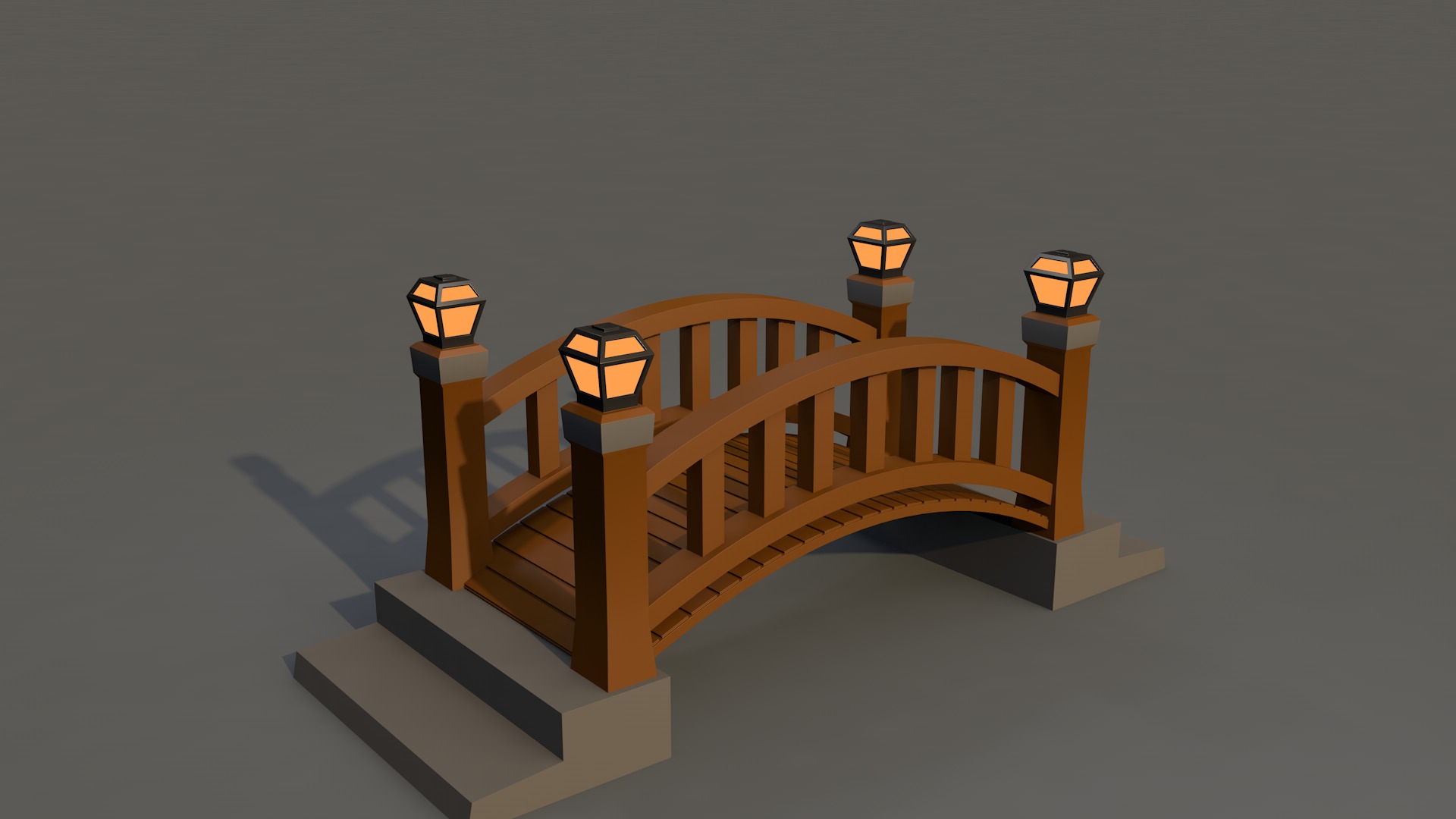 Bridge Low-poly 3D model_3